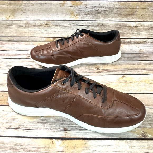 Cole Haan Mens Cognac Brown Casual Leather Lace Up Sneakers Size 13 M - Picture 5 of 8